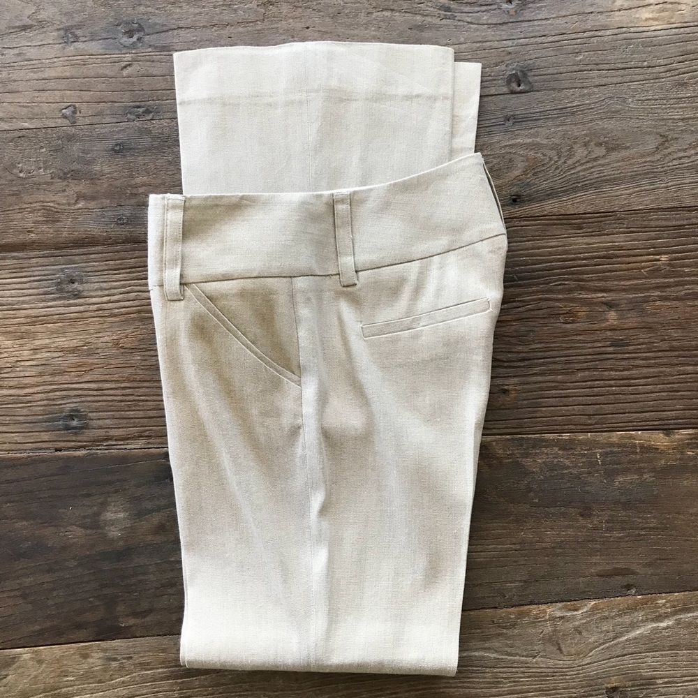 Alice and Olivia Tan Pants with Gold Thread